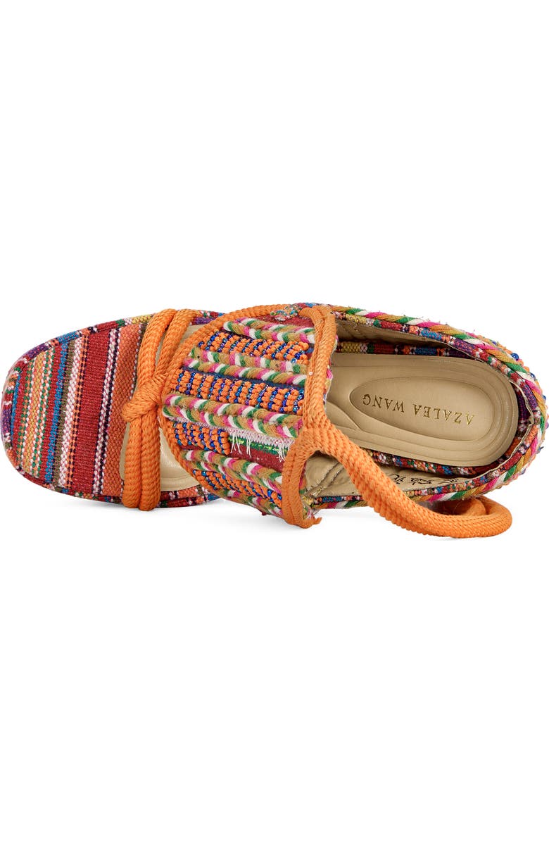 AZALEA WANG Kalina Platform Ankle Tie Sandal, Alternate, color, Multi
