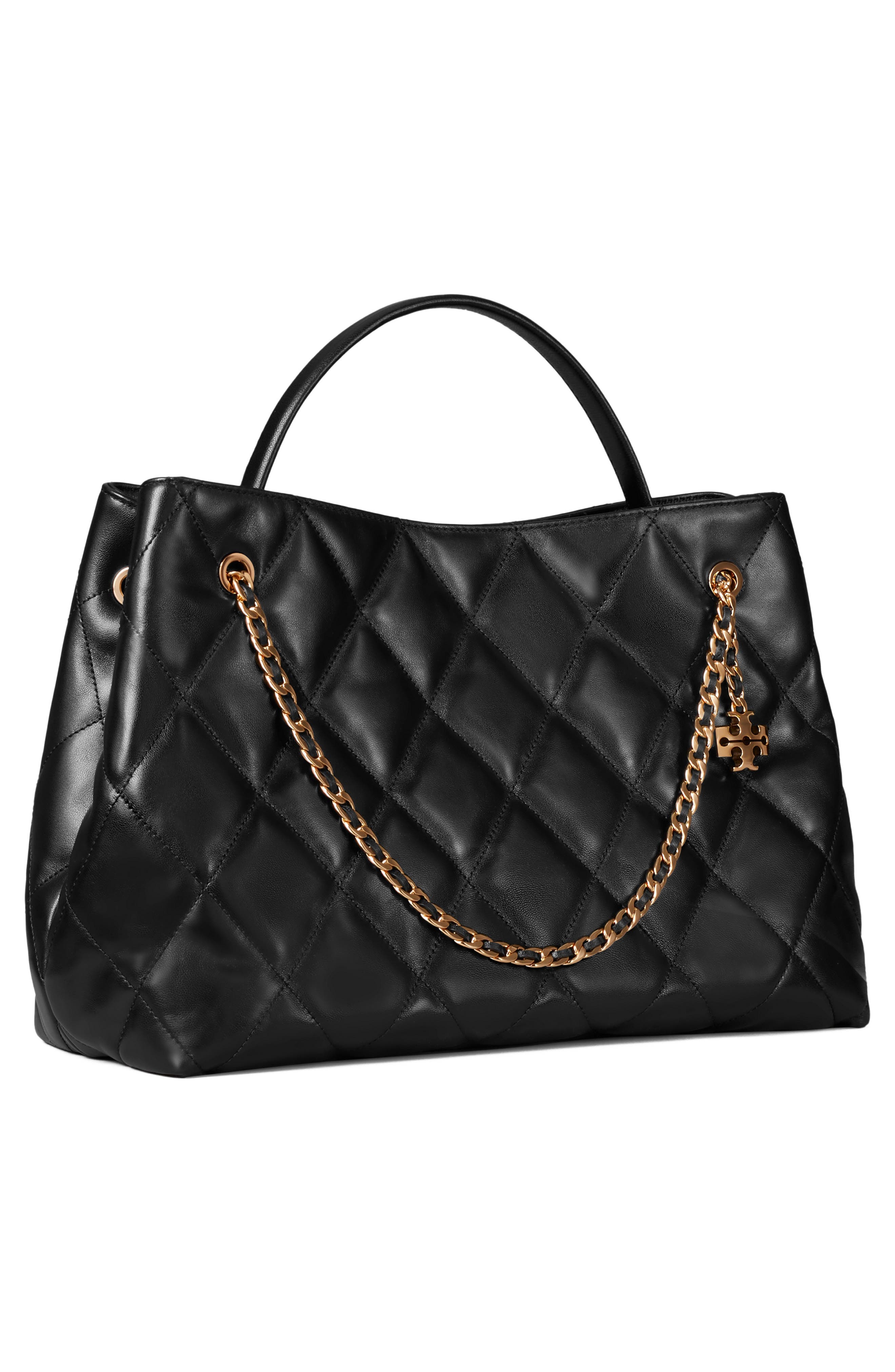 Fleming Carryall Leather Tote, Alternate, color, BLACK