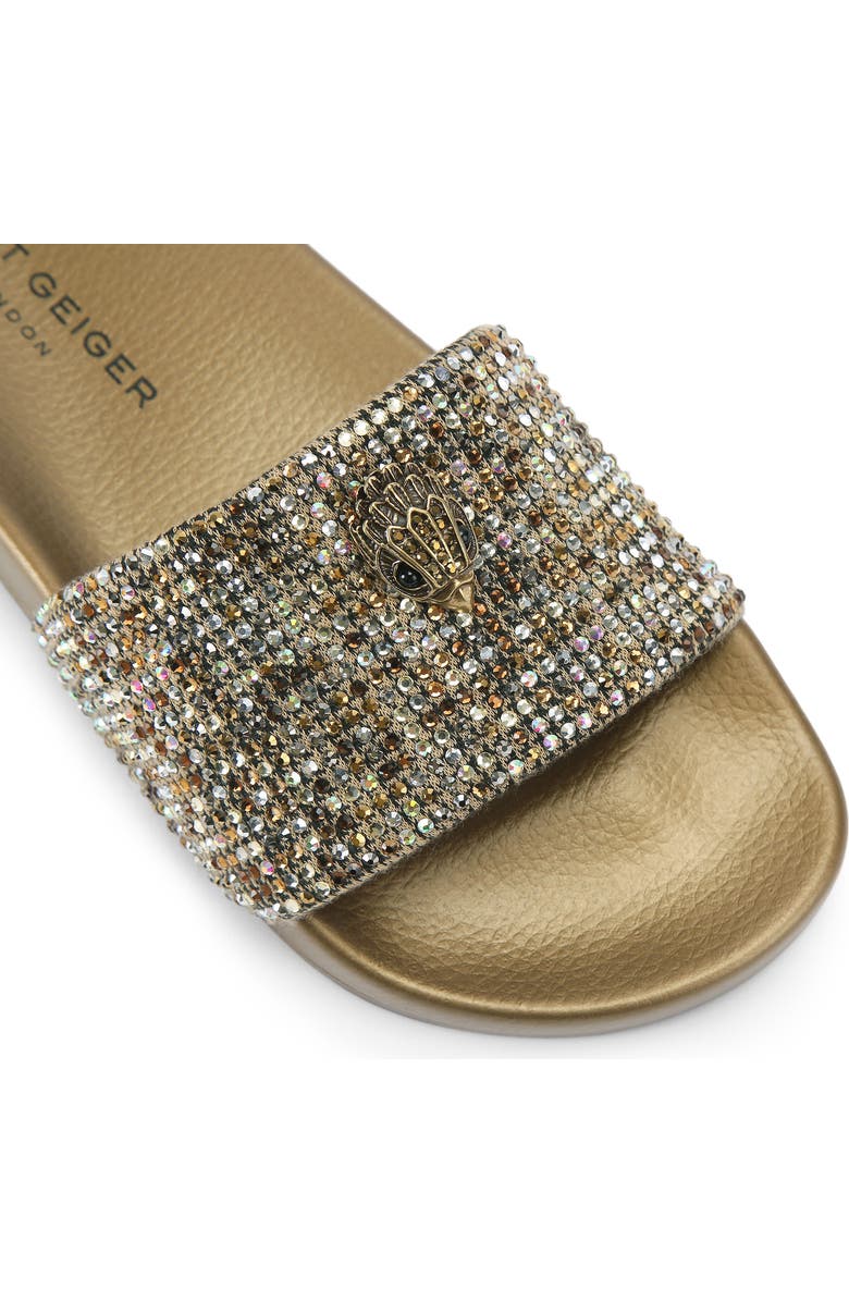Kurt Geiger London Meena Eagle Glitter Slide Sandal, Alternate, color, Rust/ Copper