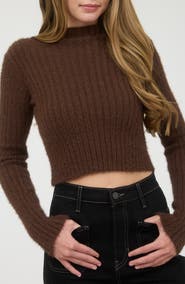 Blu Pepper Mock Neck Crop Sweater