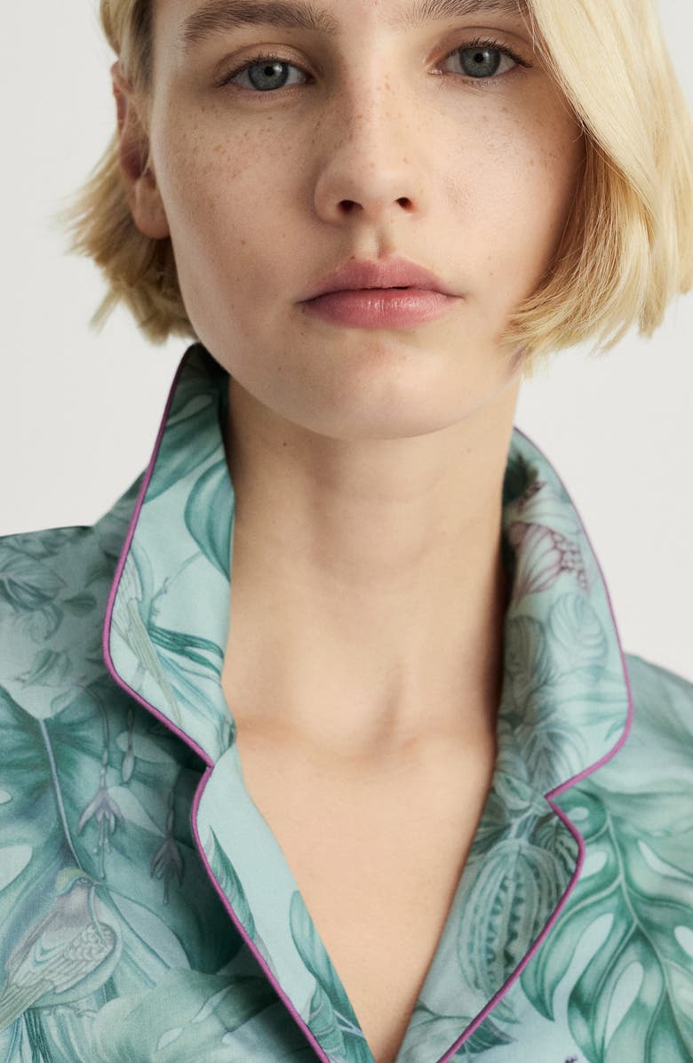 MANGO Tropical Print Pajama Shirt, Alternate, color, 