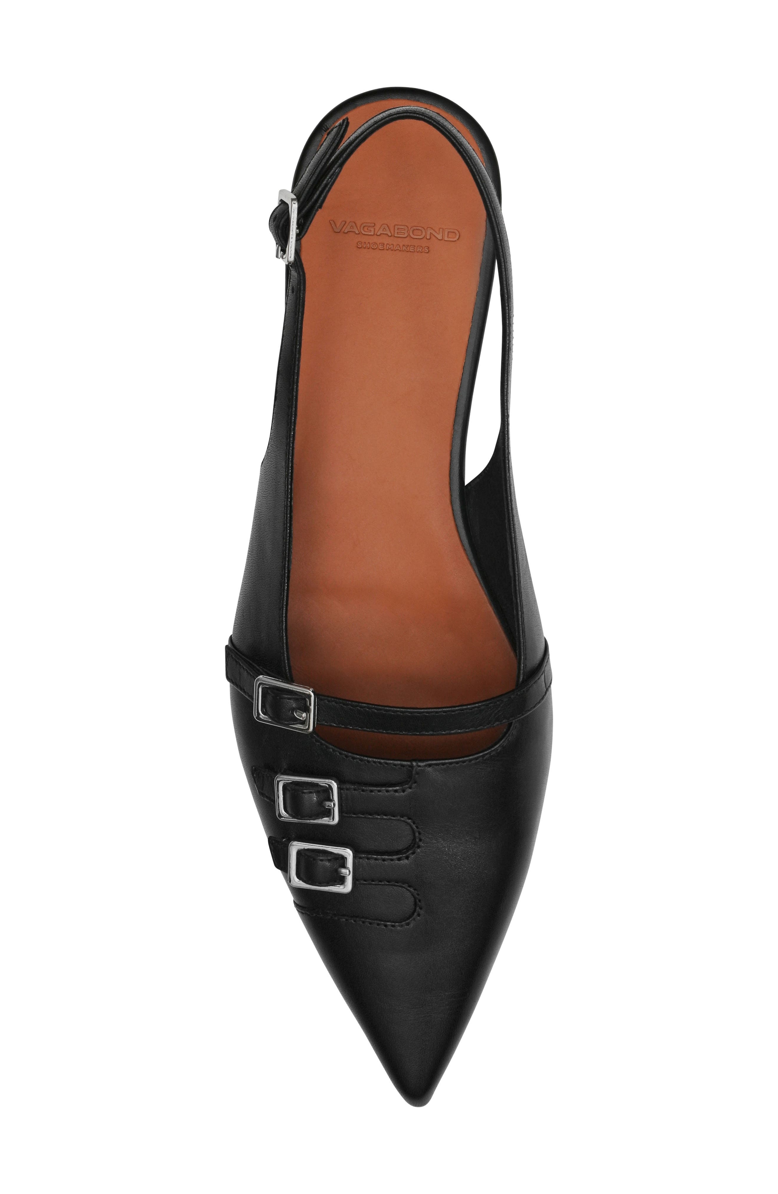 Vagabond Shoemakers Hermine Pointed Toe Slingback Flat, Alternate, color, Black