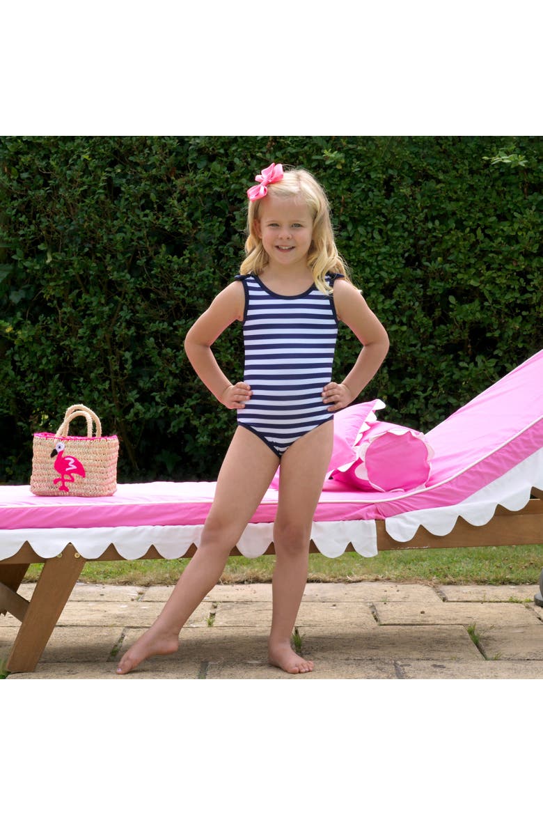 Breton Lycra Swimsuit, Alternate, color, Navy