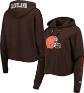New Era Women's New Era Brown Cleveland Browns Foil Sleeve Pullover Hoodie