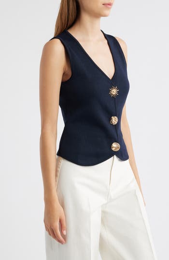 MANGO Statement Button Knit Vest | Nordstrom