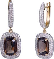 Kahn High Jewelry Smoky Quartz Earrings with Diamonds