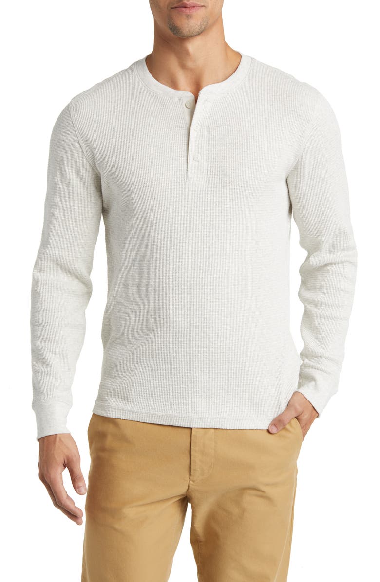 Faherty Surplus Long Sleeve Organic Cotton Waffle Henley, Main, color, 