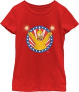 The Simpsons Girl's The Simpsons Festive Homer Portrait  Graphic T-Shirt