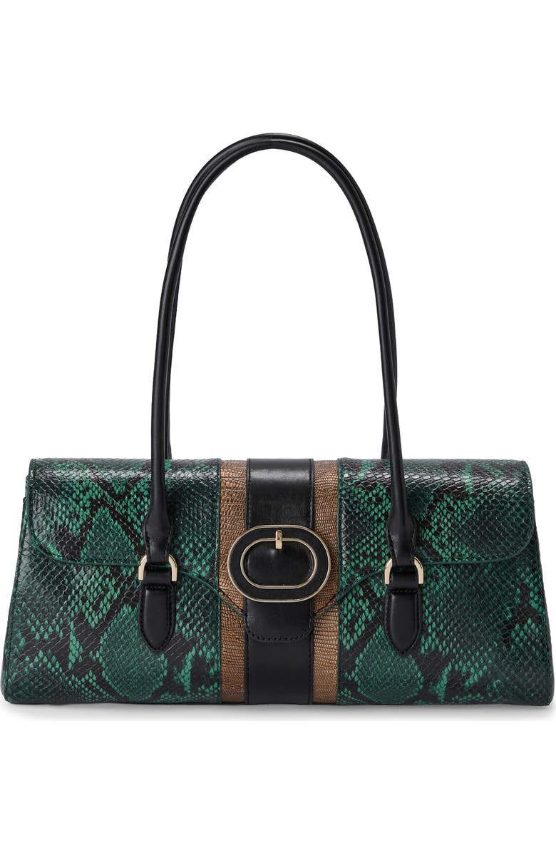 Brahmin Dayan Croc Embossed Leather Satchel, Main, color, Multi Venezia