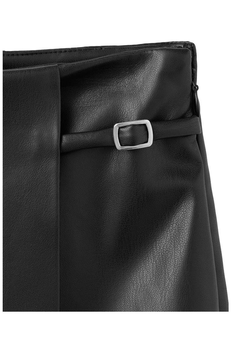 Candy High Waist Faux Leather Skort, Alternate, color, BLACK
