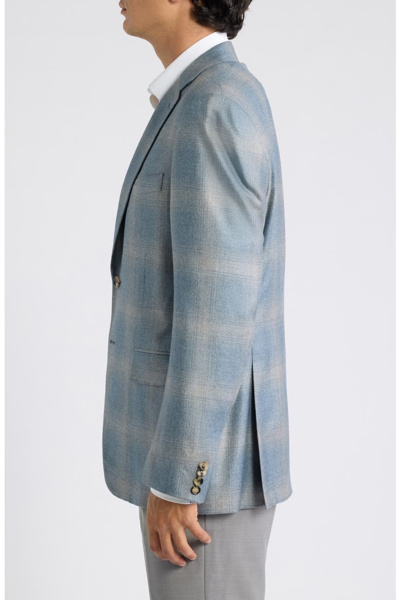 Regular Fit Siena Plaid Silk & Cashmere Sport Coat, Alternate, color, BLUE