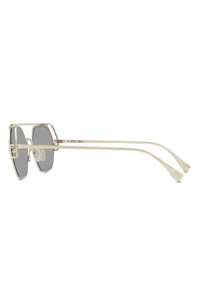 Fendi 'Fendi O'Lock 57mm Geometric Sunglasses, Alternate, color, 
