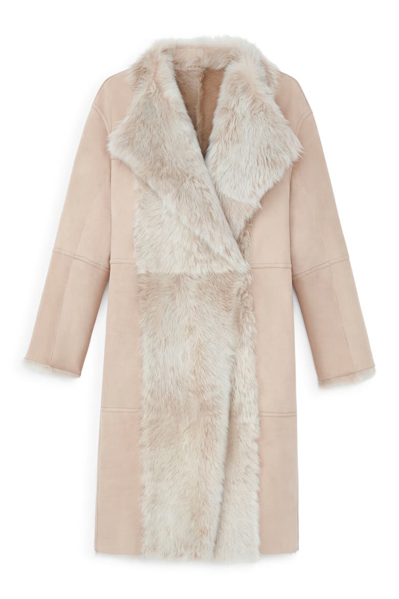 Reversible Genuine Shearling Coat, Alternate, color, DUNE