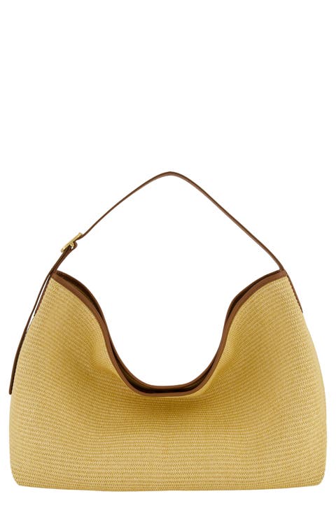 Small Vivian Raffia Hobo Bag