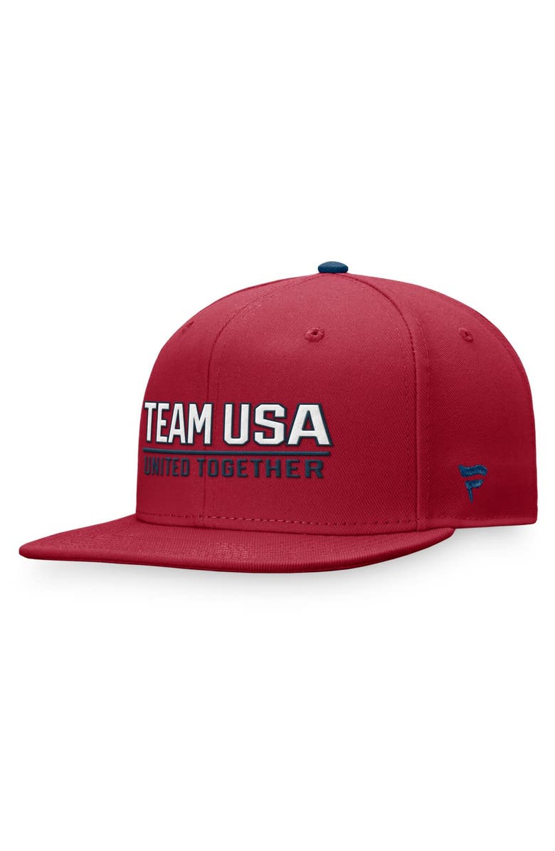 FANATICS Men's Fanatics Branded Red Team USA Snapback Hat, Main, color, Red