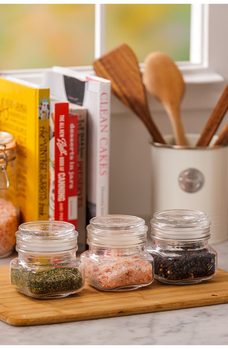 Kilner Square Push Top Storage Jars, Set of 3, 8.5 ounce, Alternate, color, Clear