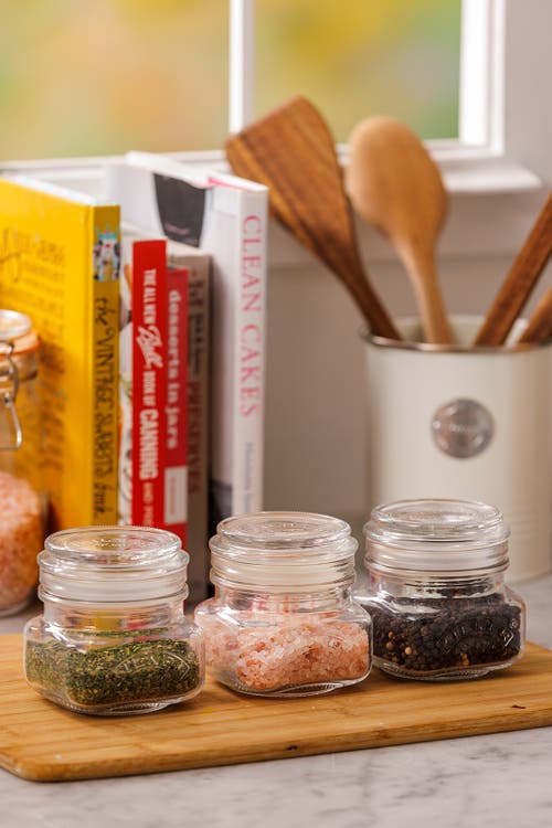 Kilner Square Push Top Storage Jars, Set Of 3, 8.5 Ounce In Transparent