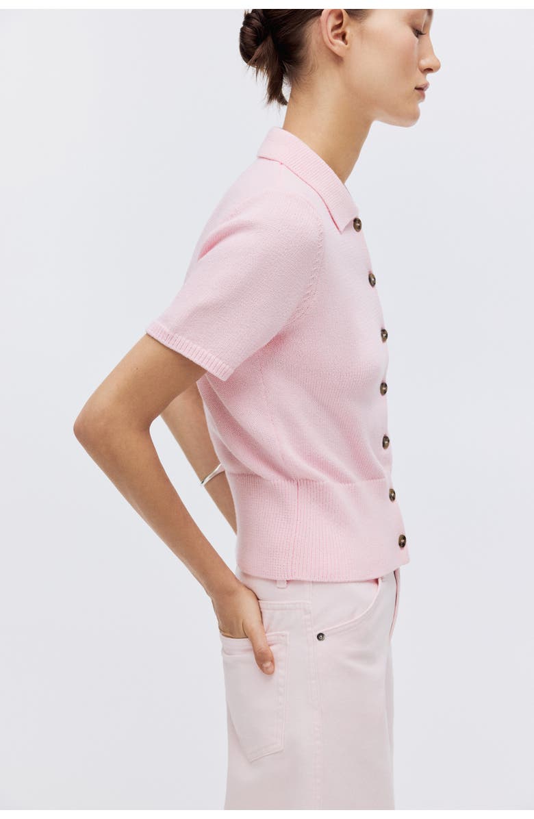 H&M Short-sleeved Cardigan, Alternate, color, Light Pink