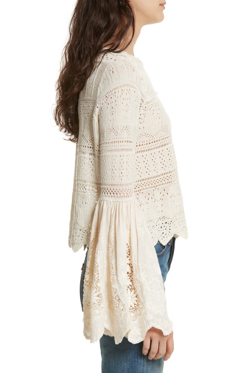 Free People Once Upon a Time Lace Top, Alternate, color, Ivory