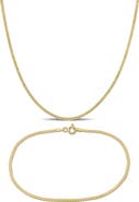 Julianna B. 2-Piece Set Serpentine Chain Necklace & Bracelet 10k