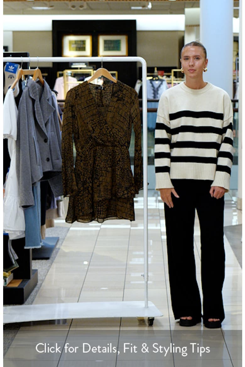 Animal Print Ruffle Long Sleeve Dress video