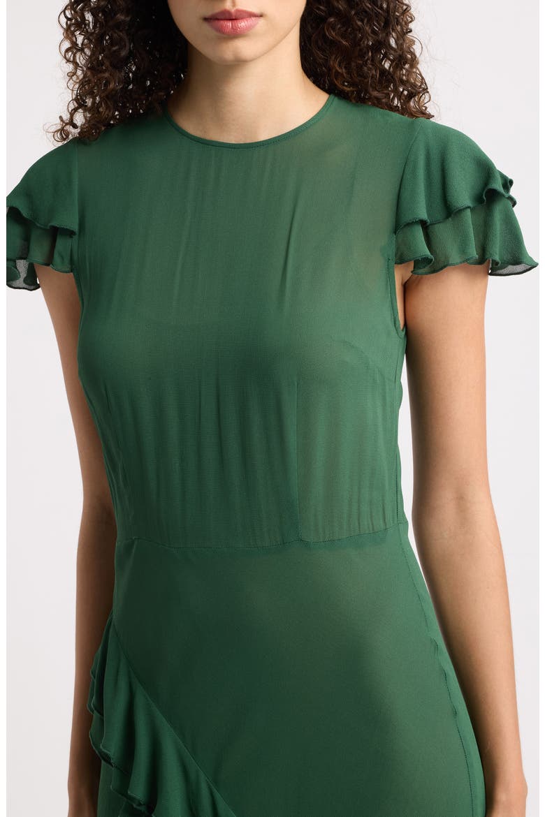 Camila Handkerchief Hem Midi Dress, Alternate, color, EVERGREEN