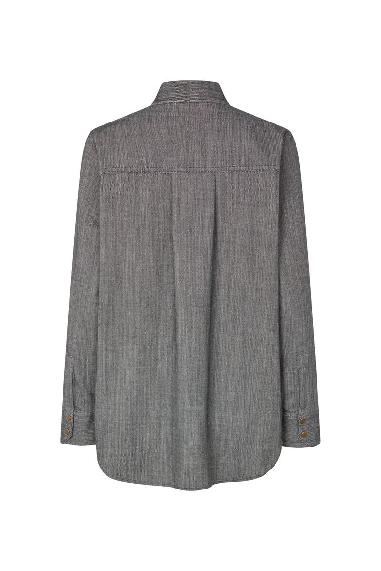 Lannie Long Sleeve Neck Tie Shirt, Alternate, color, Dark Denim
