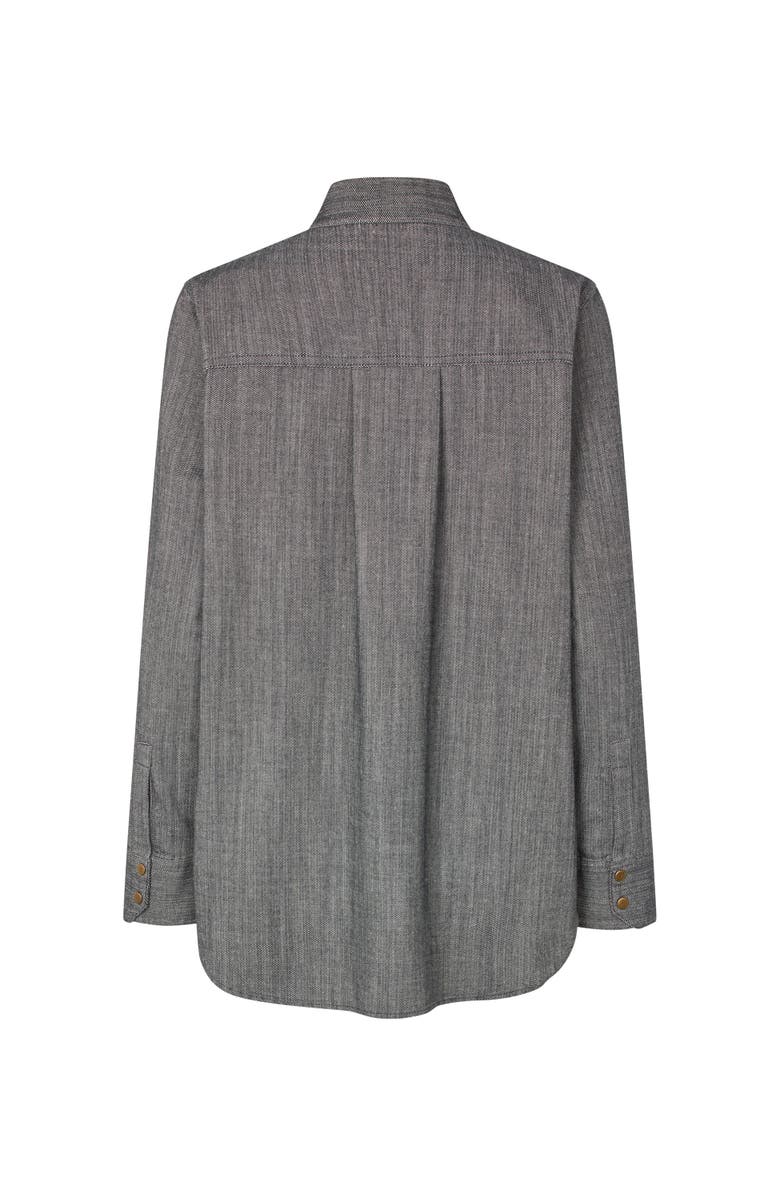 Masai Copenhagen Lannie Long Sleeve Neck Tie Shirt, Alternate, color, Dark Denim