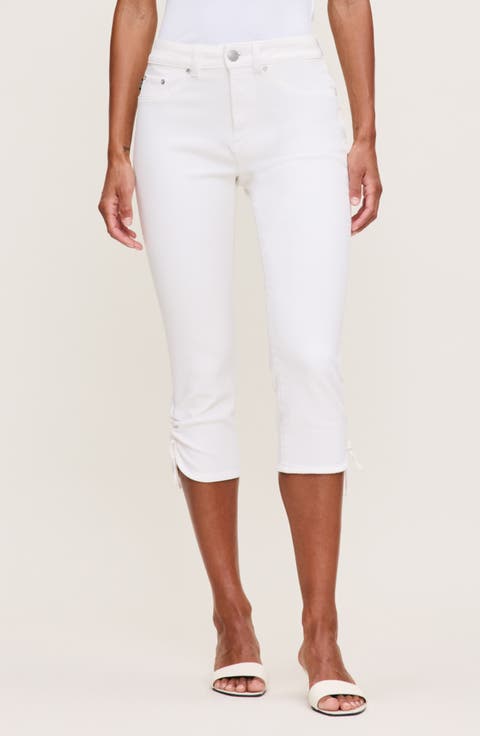 Bardot High Waist Instasculpt Capri Skinny Jeans (White DL Airbrushed)