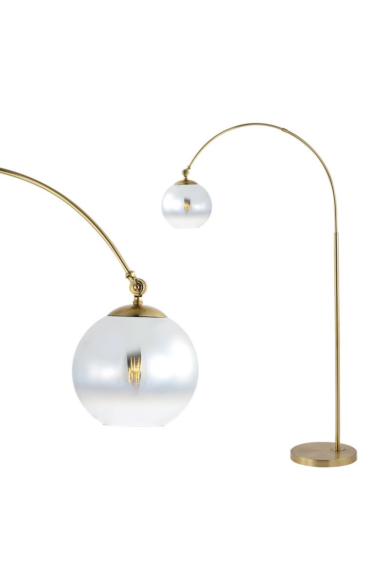 JONATHAN Y Nora 71" Coastal Vintage Iron LED Floor Lamp, Main, color, Brass Gold