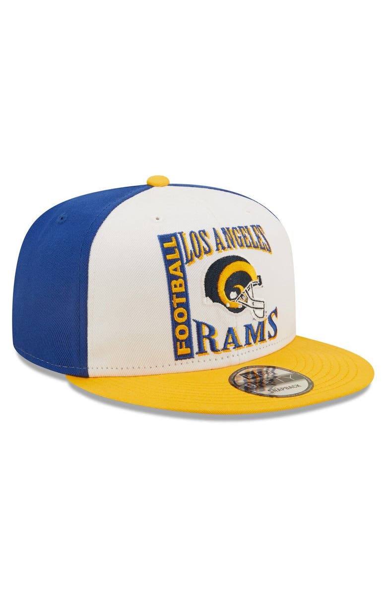 New Era Men's New Era White/Gold Los Angeles Rams  Retro Sport 9FIFTY Snapback Hat, Alternate, color, 