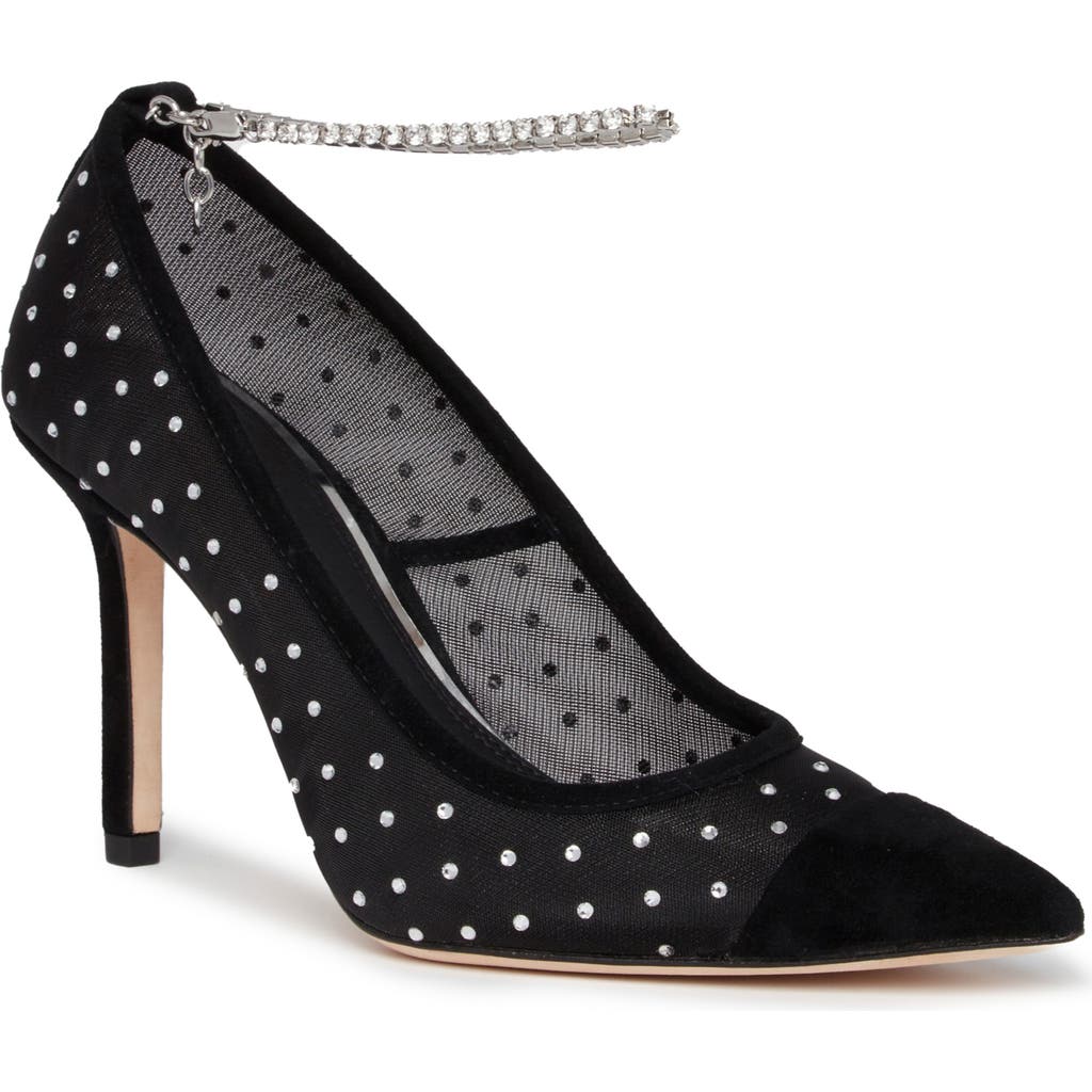 PAIGE PAIGE SILVA CHAIN ANKLE STRAP POINTED CAP TOE PUMP
