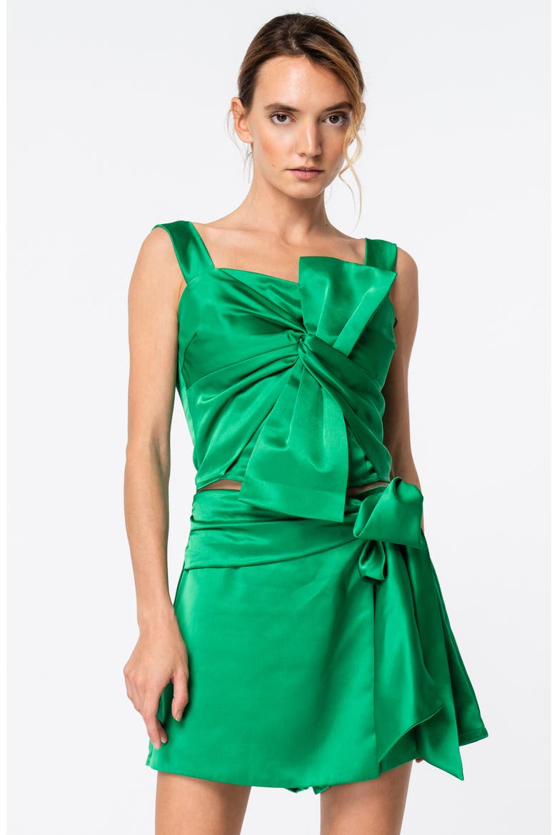 Ganna Bow Front Bustier Top, Alternate, color, GREEN