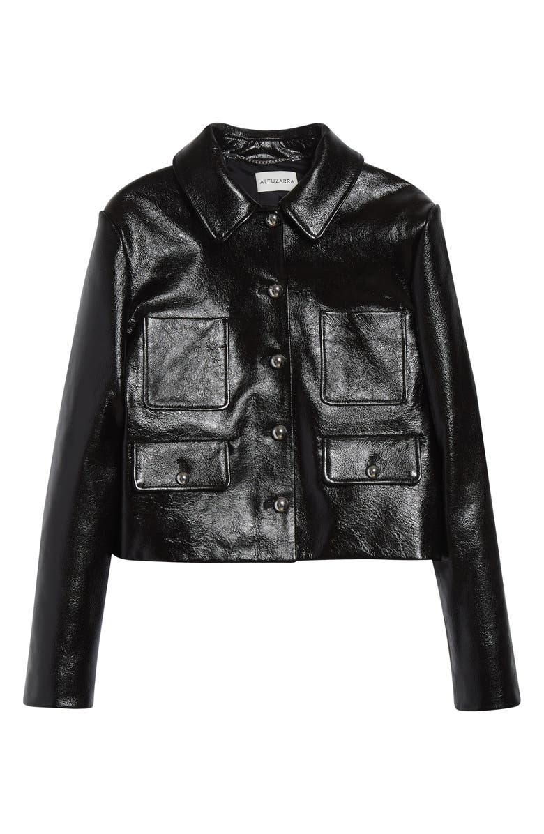 Altuzarra Astley Lambskin Leather Jacket, Alternate, color, Black