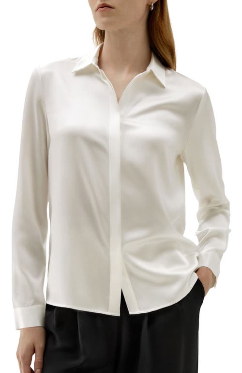 Lilysilk Basic Concealed Placket Silk Shirt in Natural White  product