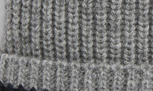 Moncler Kids' Logo Patch Stripe Virgin Wool Beanie In Gray