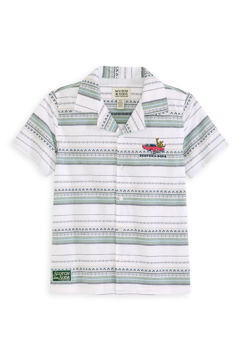 Kids' Dobby Camp Shirt, Main, color, WHITE TRADITIONAL