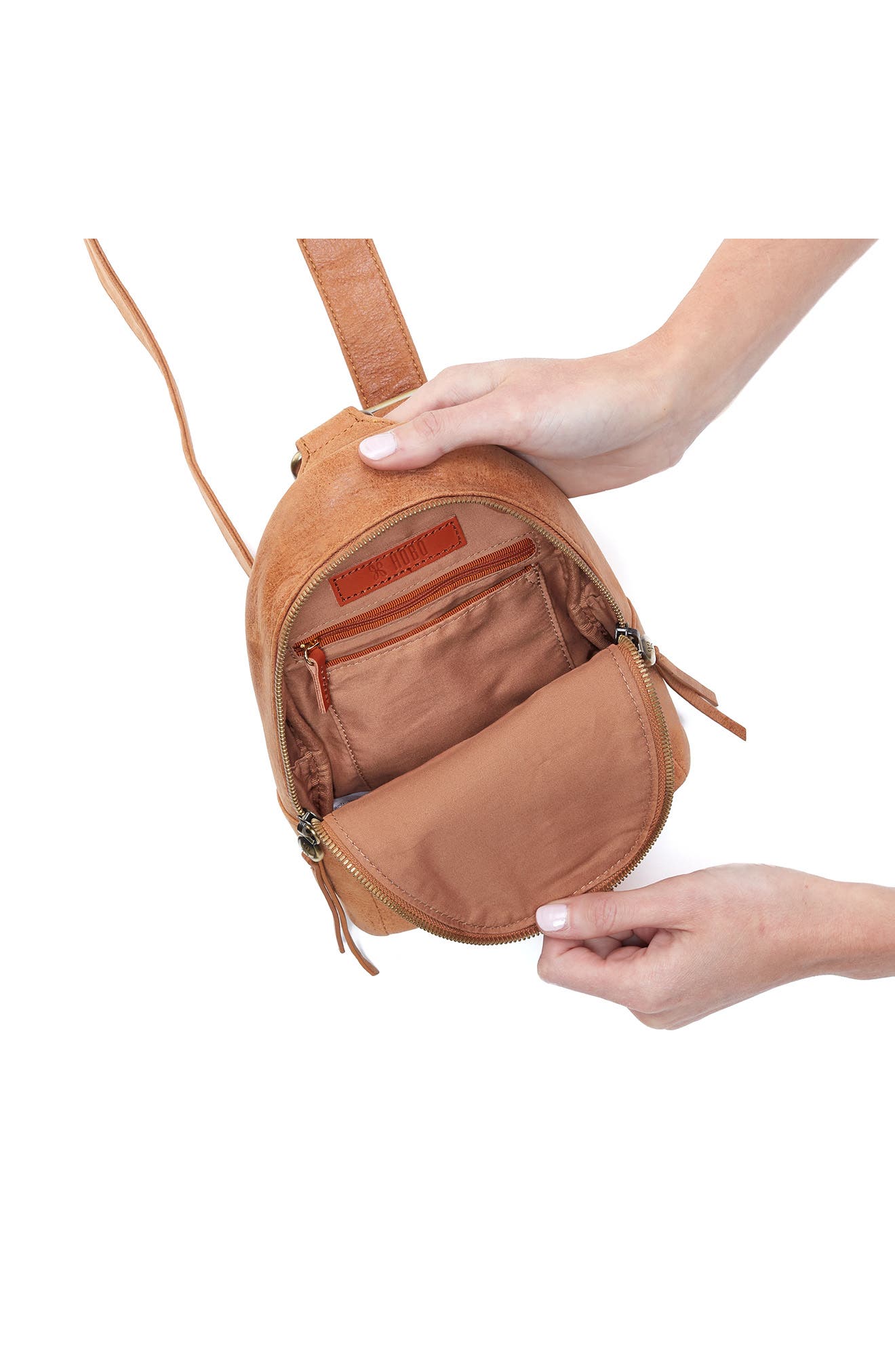 HOBO Fern Leather Sling Bag, Alternate, color, Whiskey