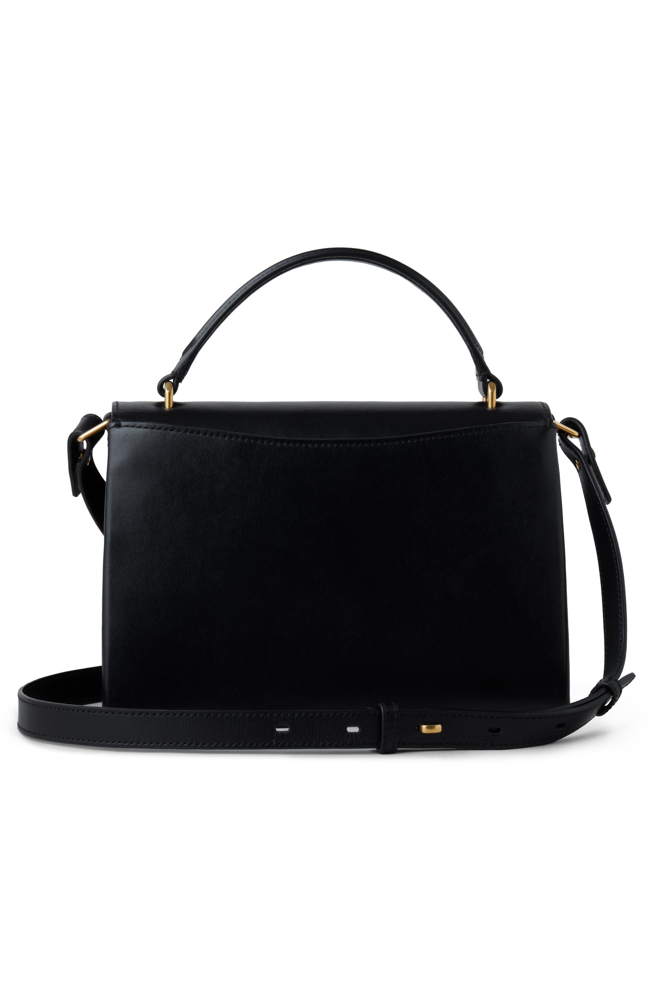Mulberry Lana High Gloss Leather Top Handle Bag, Alternate, color, Black