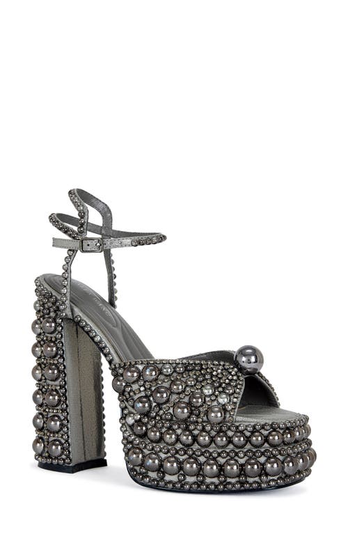 Azalea Wang Astrella Ankle Strap Platform Sandal In Gray