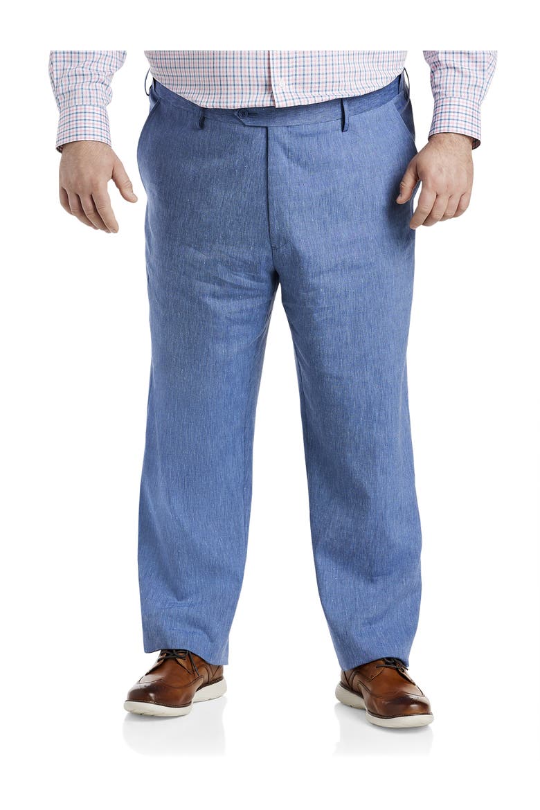 Linen-Blend Suit Pants, Main, color, BLUE