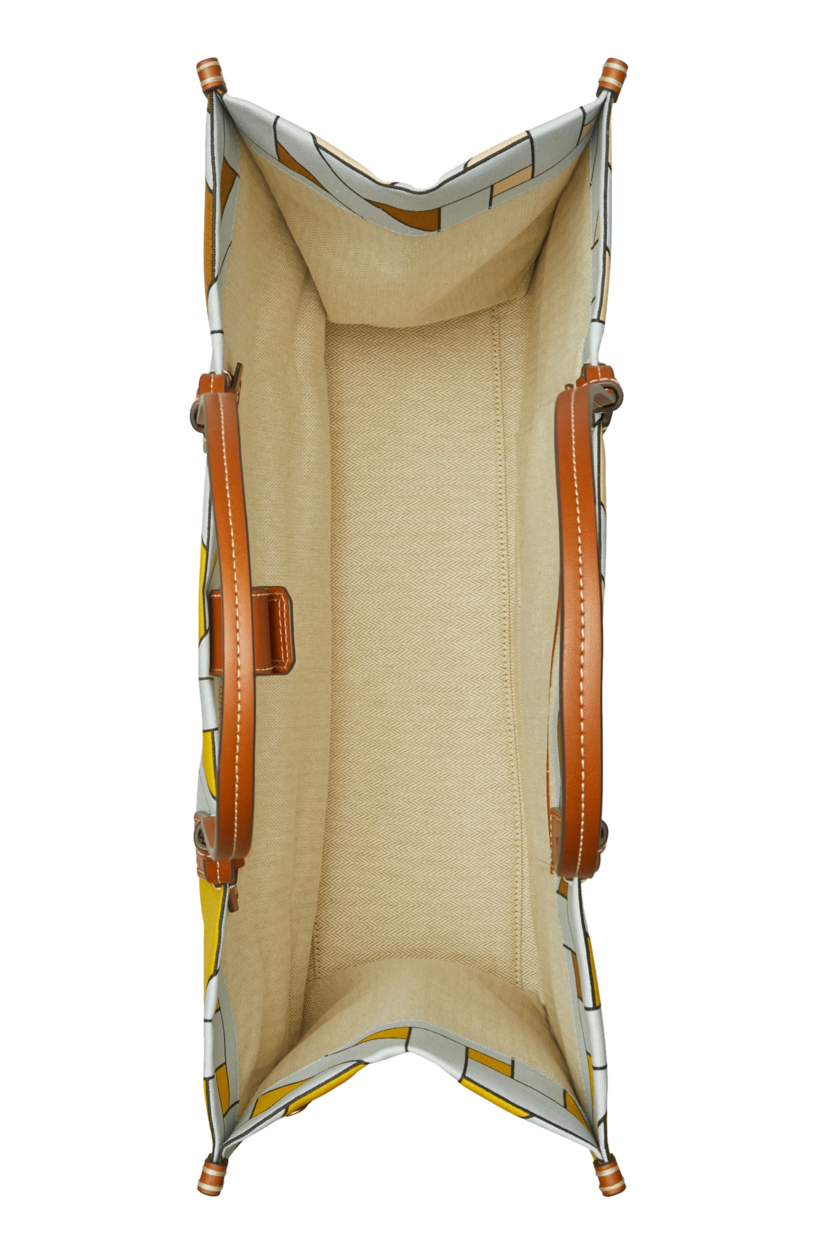 Tory Burch Ella Cotton Canvas Basketweave Tote, Alternate, color, 