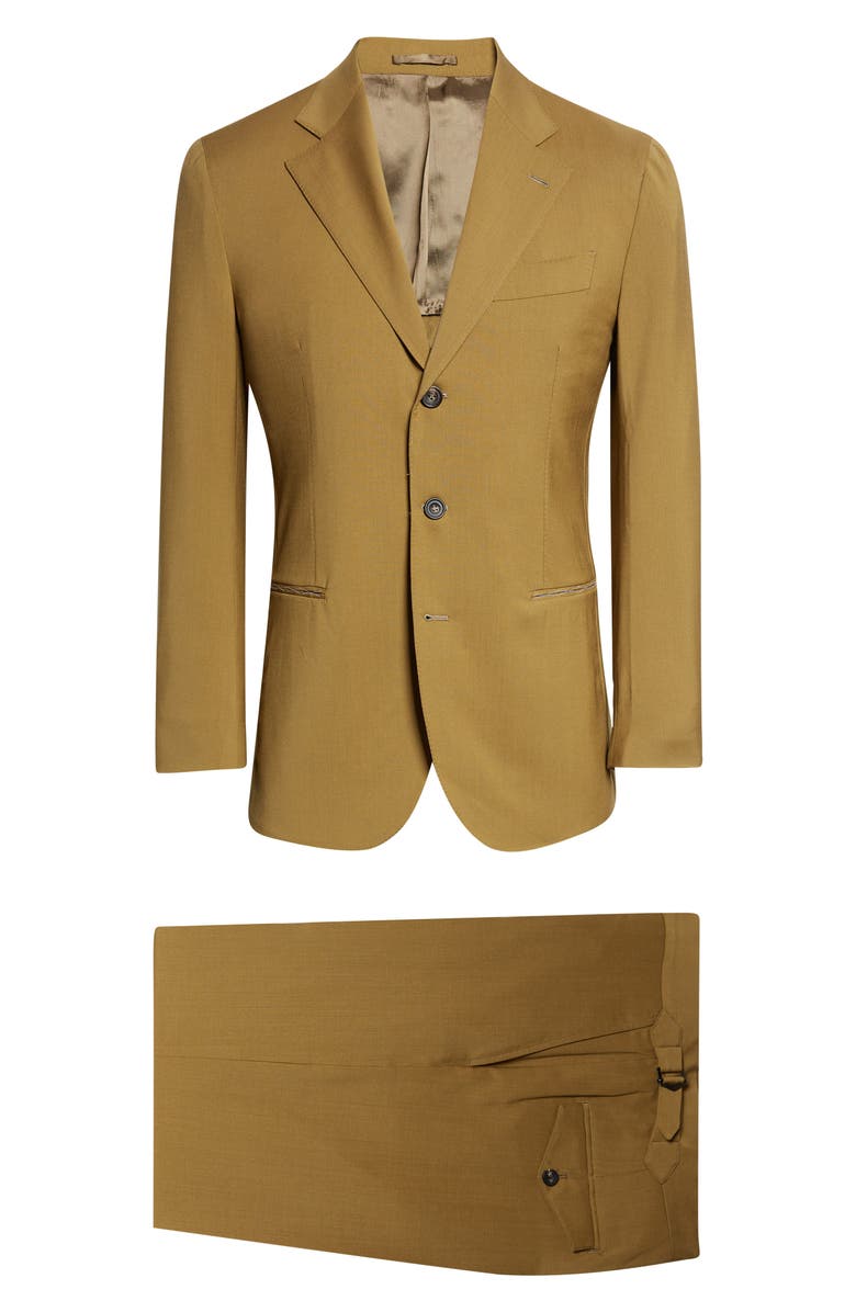 J. Mueser Waverly High Twist Wool Suit, Main, color, Chartreuse