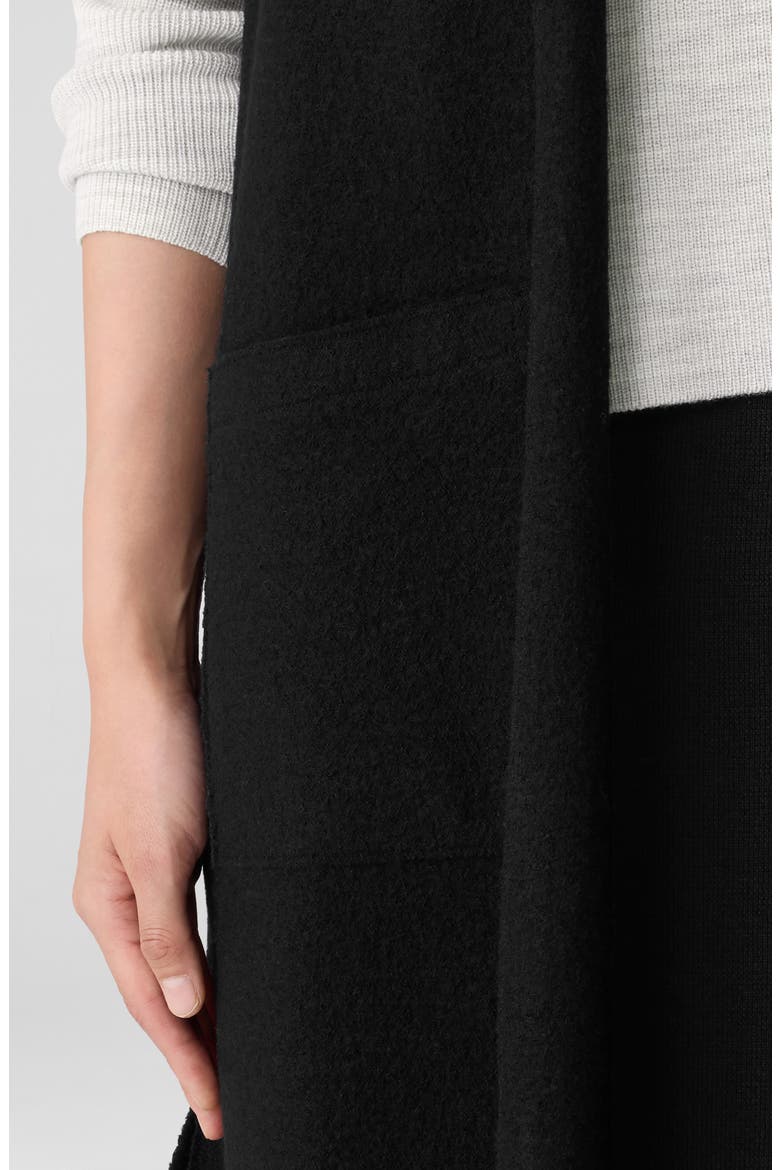 Shawl Collar Wool Longline Vest, Alternate, color, BLACK