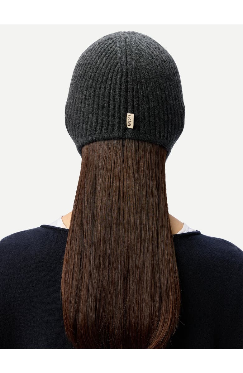 Gobi Cashmere Knitted Aviator Cap, Alternate, color, Charcoal