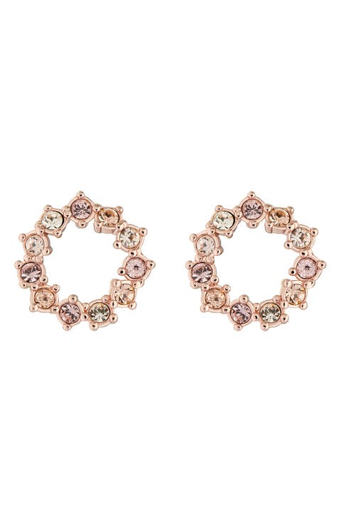 Cresina Crystal Hoop Stud Earrings