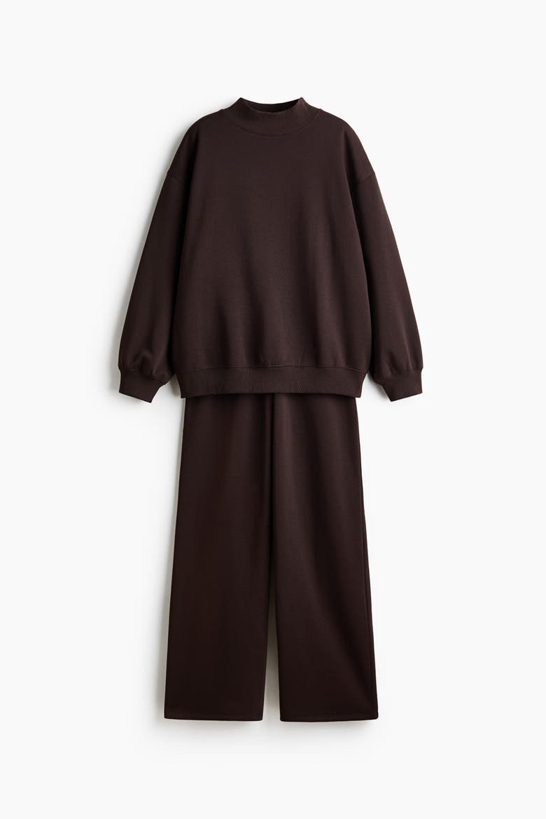 2-Piece Sweatshirt And Joggers Set, Alternate, color, Dark brown