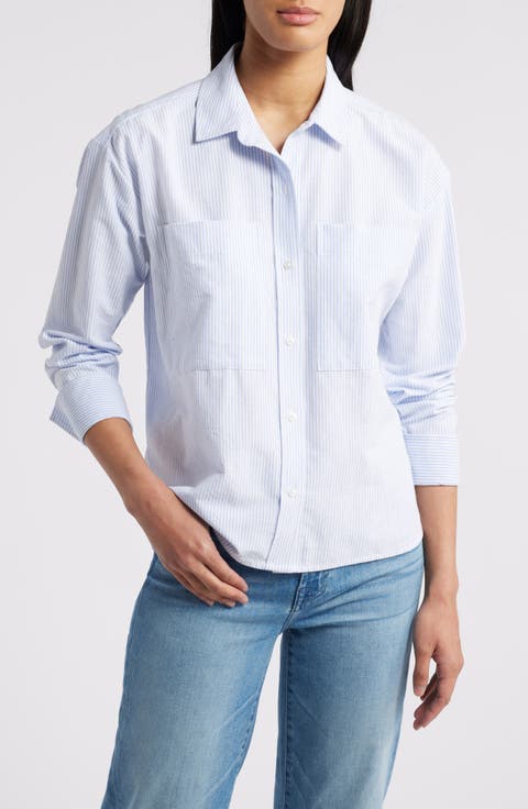 Everly Stripe Cotton Button-Up Shirt