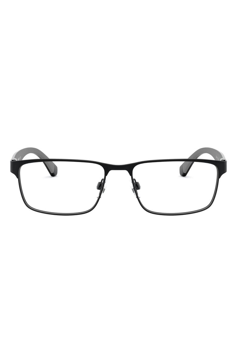 Emporio Armani 54mm Rectangular Optical Glasses, Main, color, 