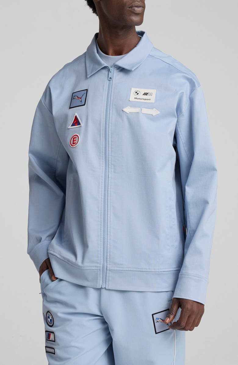 PUMA BMW M4 Motorsport Zip-Up Coach's Jacket, Main, color, Blue Wash